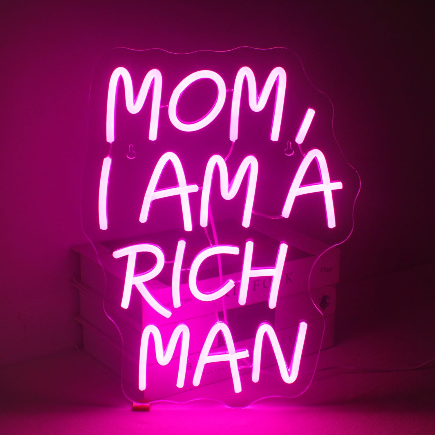 Mom I Am A Rich Man Neon Sig USB Power 15''X11''